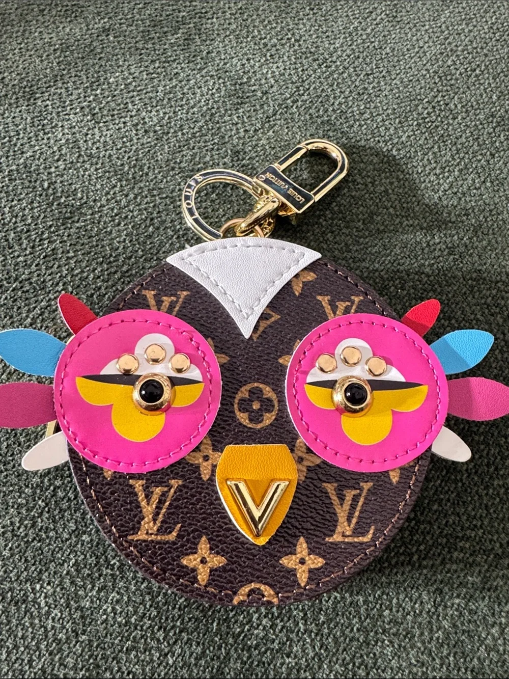 Designer-Inspired Pink & Brown Novelty Keychain Pouch